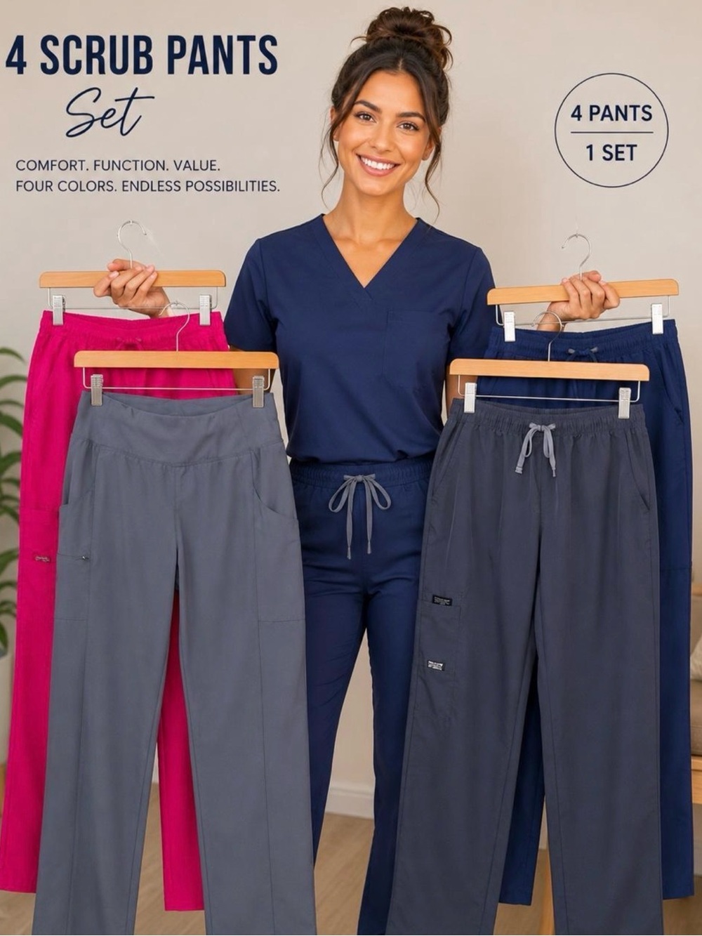 WonderWink,Hanes,& Cherokee Scrub Pants Selling Lot (4)